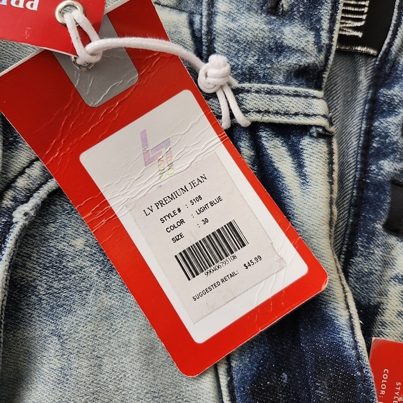 Skinny Fit Distressed Blue Wash Denim Shorts - Picture 7 of 15